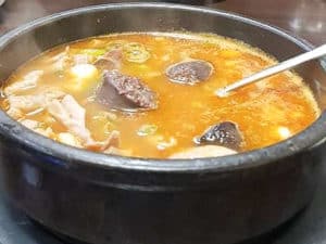 Korean blood sausage soup