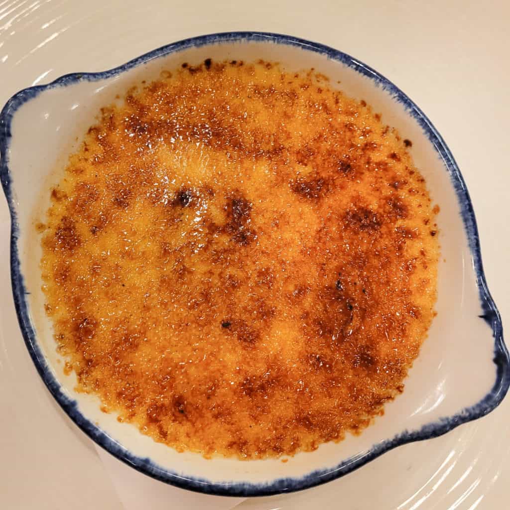 A plate of creme brulee at Cafe Imperial in Prague