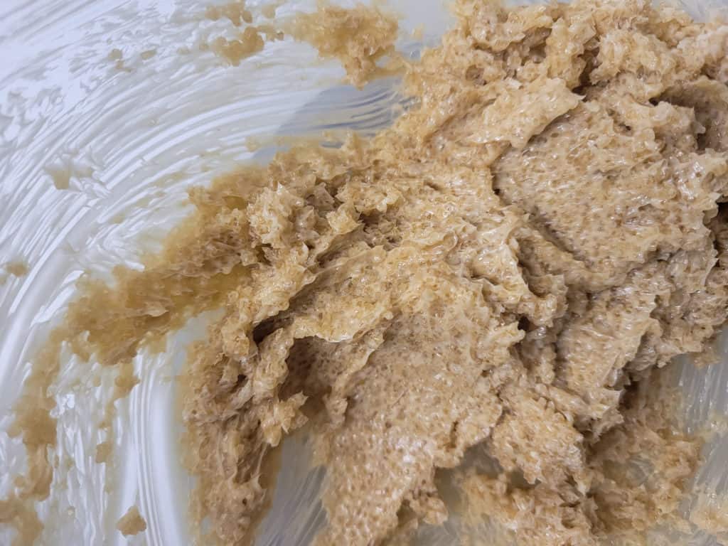 Closeup of butter and sugar mix