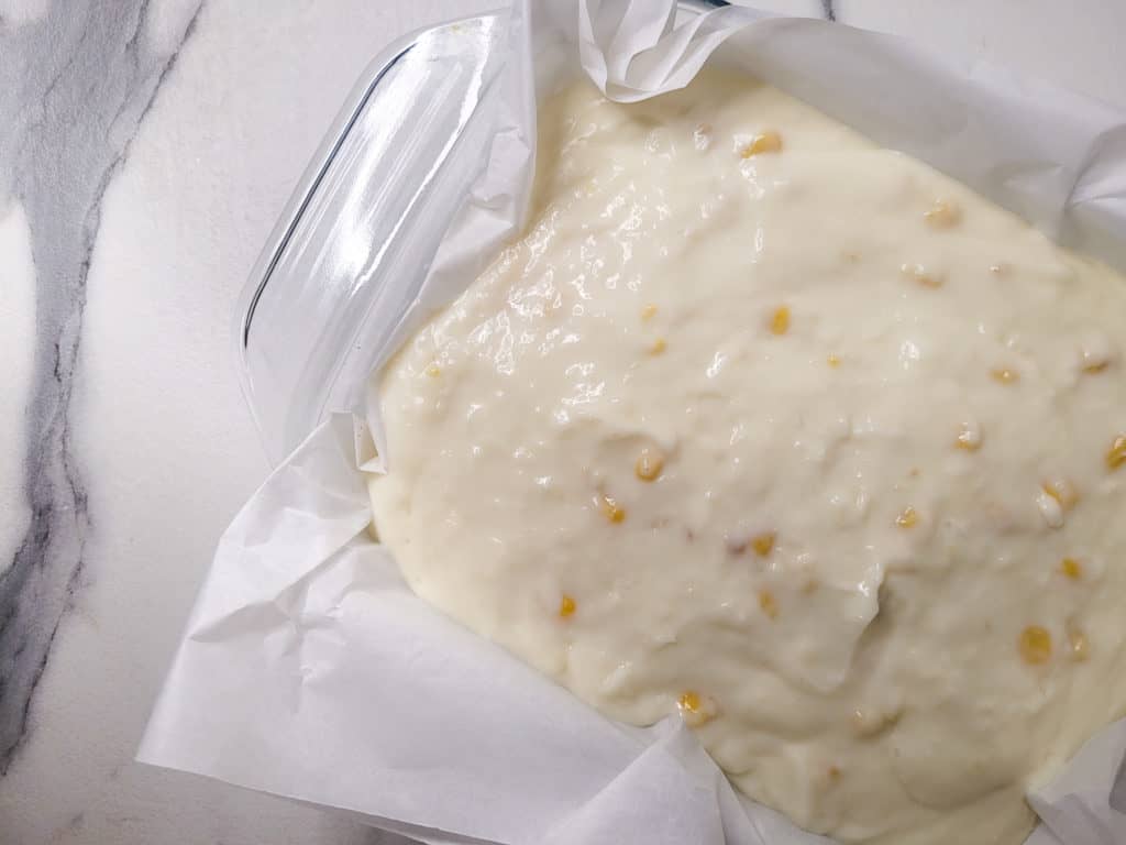 Coconut pudding in baking dish