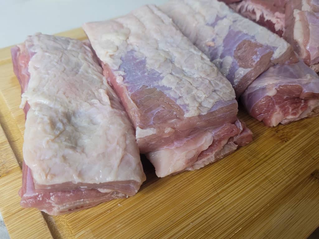 Closeup of beef ribs