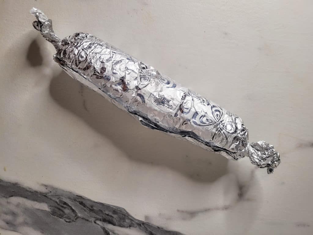 Rolled and twisted aluminum foil