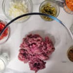 A spread of ingredients in glass bowls