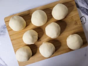 Shaped mini dough balls for siopao asado