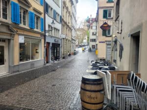 Early morning street in Zurich