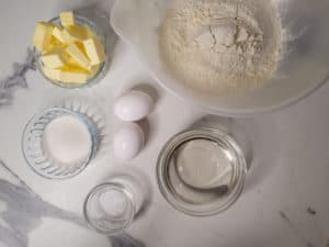 Ingredients for empanada pastry