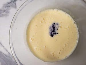 Bowl of custard with ube extract