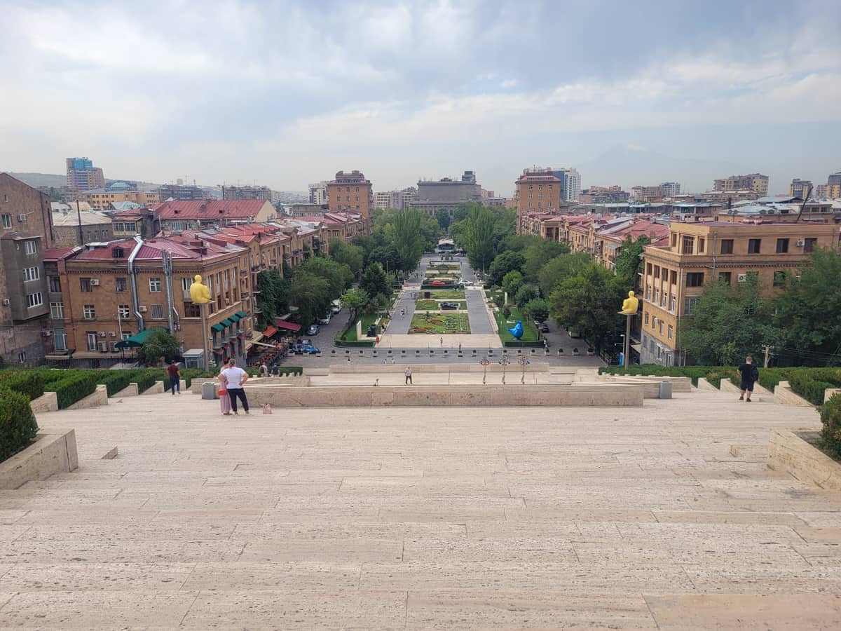 View from the Cascades in Yerevan Armenia
