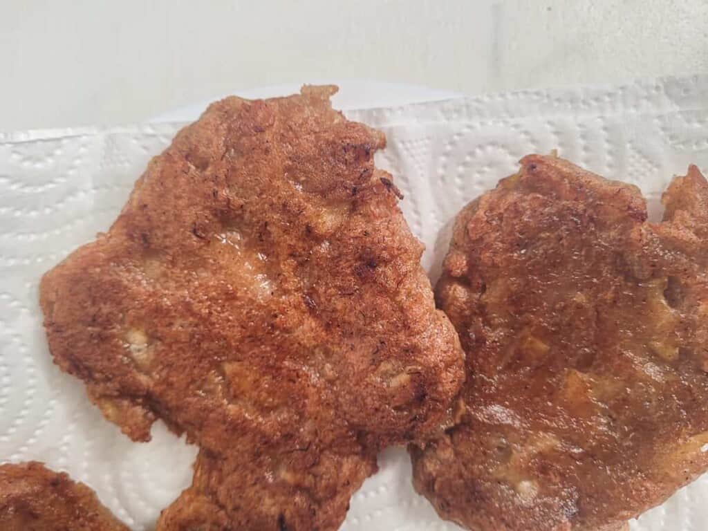 Fried Filipino fritters on a paper towel