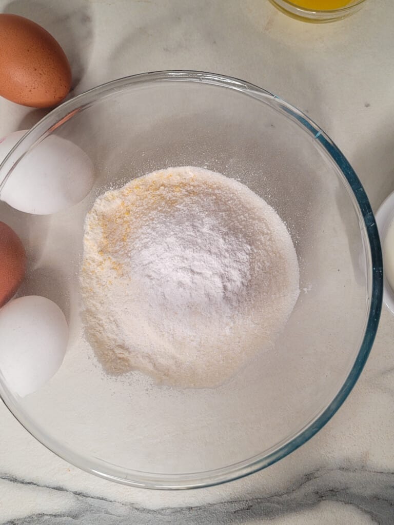 Dry ingredients combined in a bowl