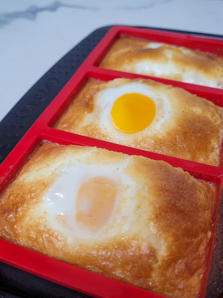 Baked gyeran ppang or Korean egg bread, in mold