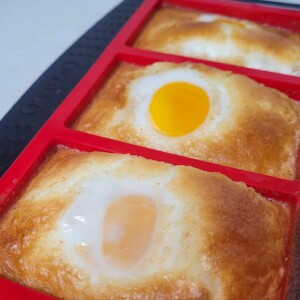 Baked gyeran ppang or Korean egg bread, in mold