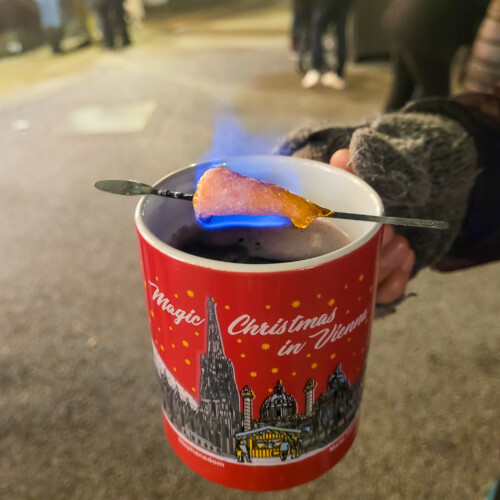 Fire tongs punch or feuerzangenbowle at Belvedere Palace Christmas market