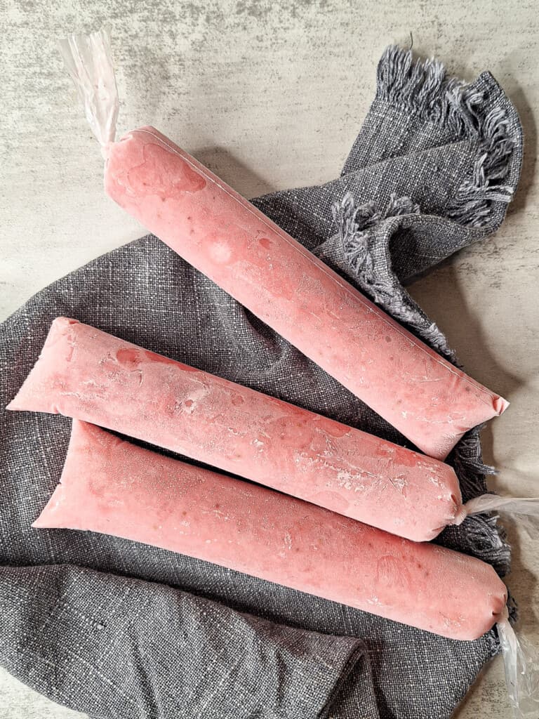 frozen Filipino ice candy with strawberries