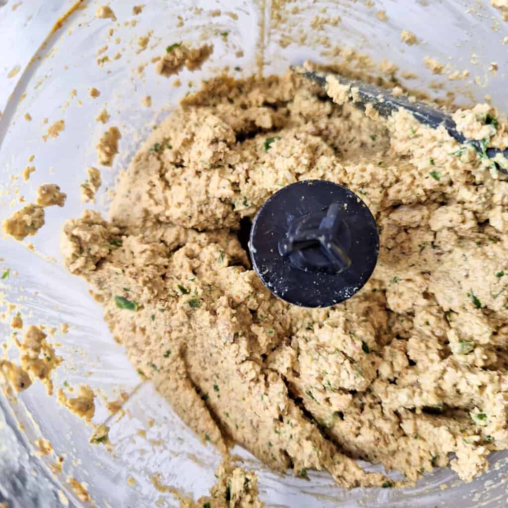 walnut paste inside a food processor